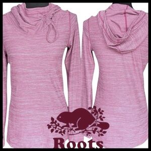 Roots Pink Lightweight Cinched Neck Hooded Top (S)